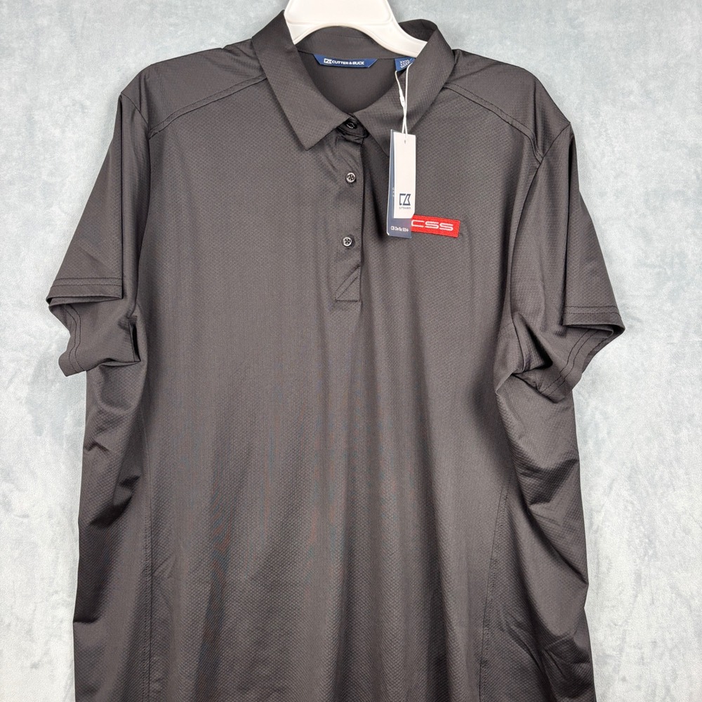 Cutter & Buck Mens XXXL Black CB DryTec 50+ Short Sleeve CSS Polo Shirt LCK00111